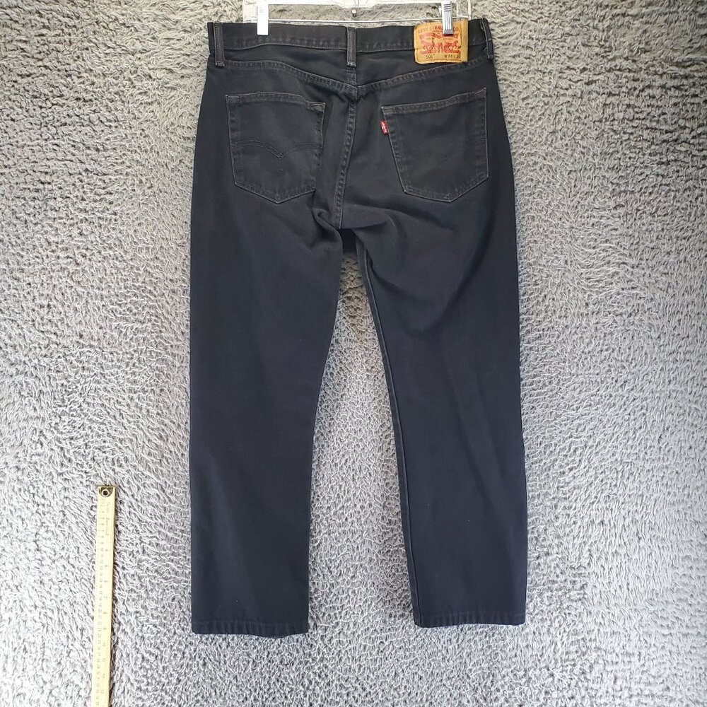 Levis Jeans Mens Size 34x34 Black 501 Original Fit Straight Button Fly Denim